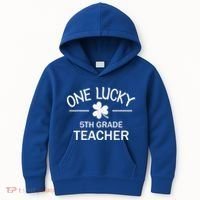 One Lucky 5th Grade Teacher Matching St Patricks Day Gift Kids Hoodie thumb 0
