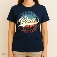 Opa Like A Grandpa Only Cooler Vintage Retro Opa Dad T-Shirt thumb 4
