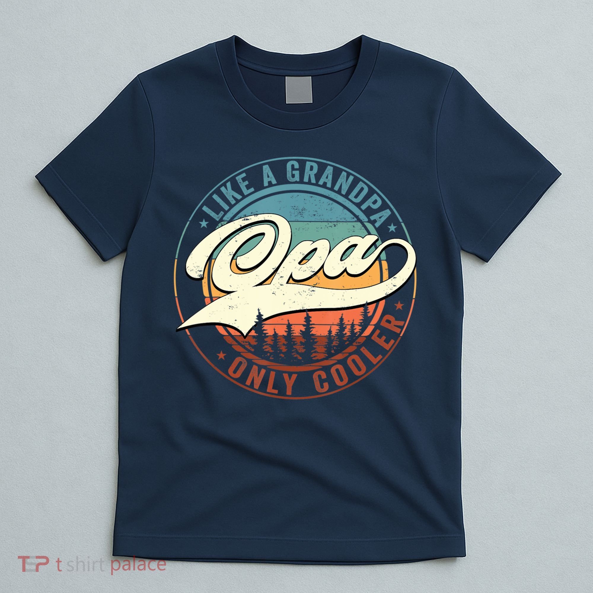 Opa Like A Grandpa Only Cooler Vintage Retro Opa Dad T-Shirt