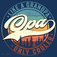 Opa Like A Grandpa Only Cooler Vintage Retro Opa Dad T-Shirt thumb 7