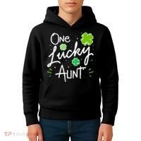 One Lucky Aunt St Patrick's Day Kids Hoodie thumb 4