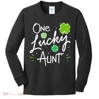 One Lucky Aunt St Patrick's Day Kids Long Sleeve Shirt thumb 0