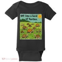 Off Like A Herd Of Turtles! Funny Family Saying Baby Bodysuit thumb 0