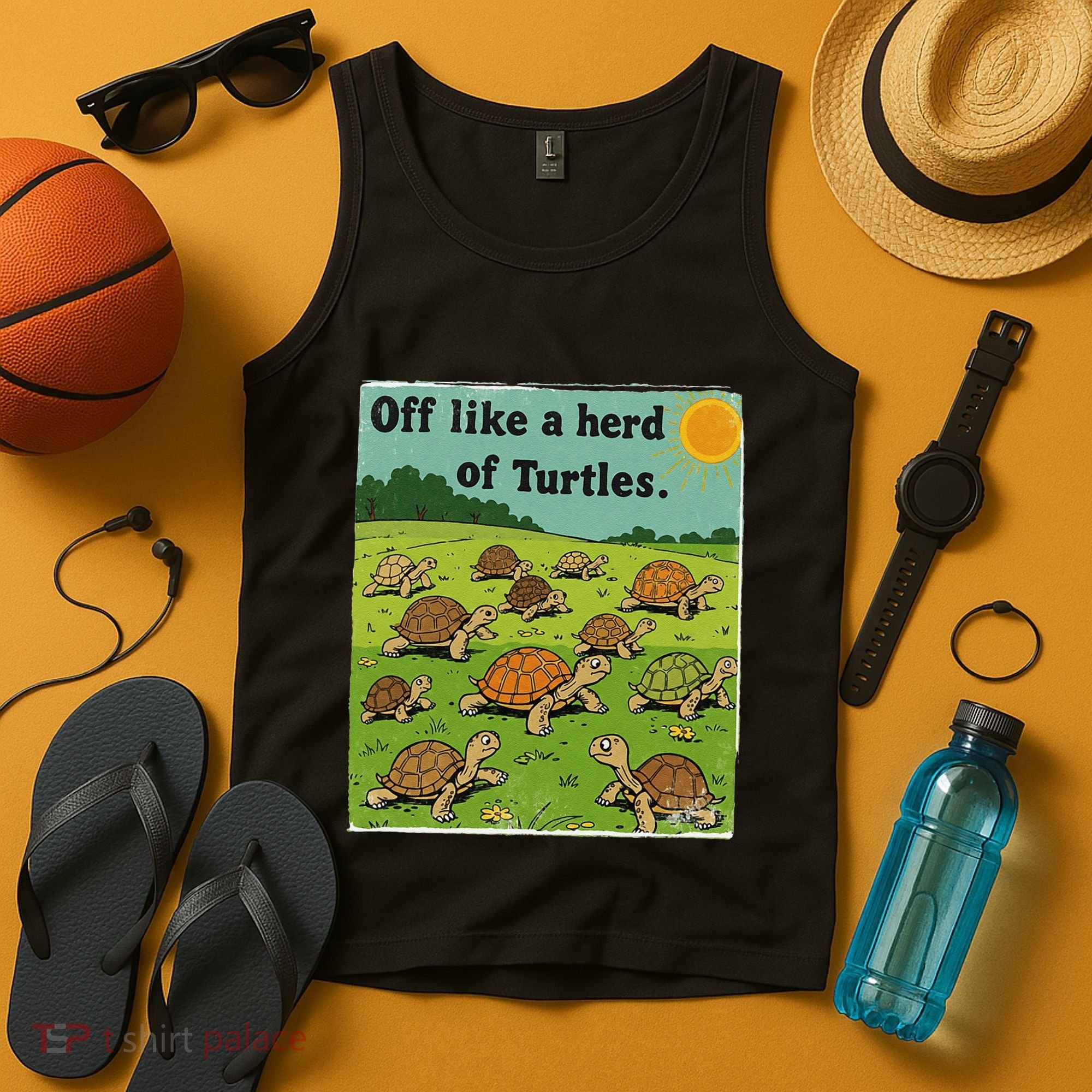 Off Like A Herd Of Turtles! Funny Family Saying Tank Top