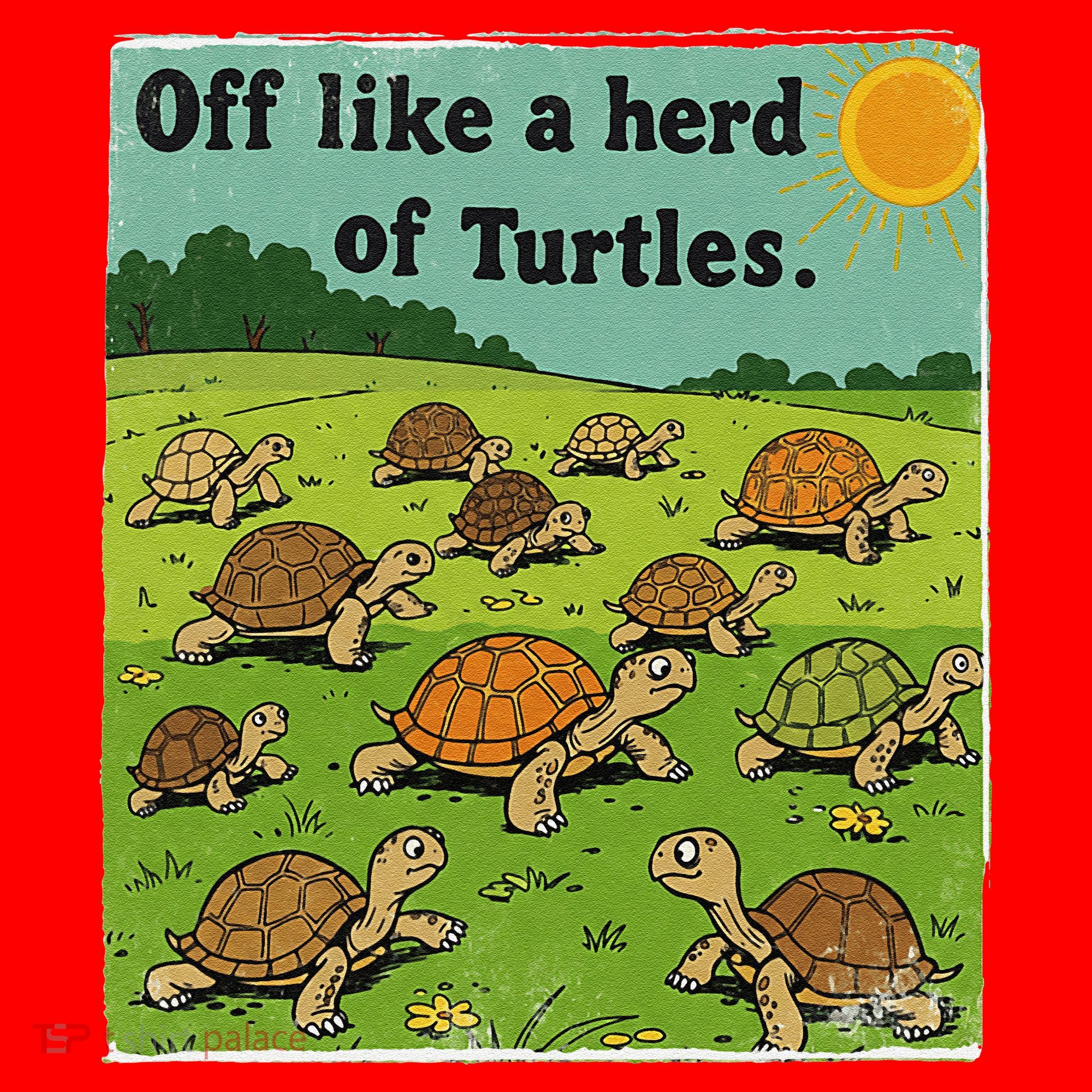 Off Like A Herd Of Turtles! Funny Family Saying Santa Hat