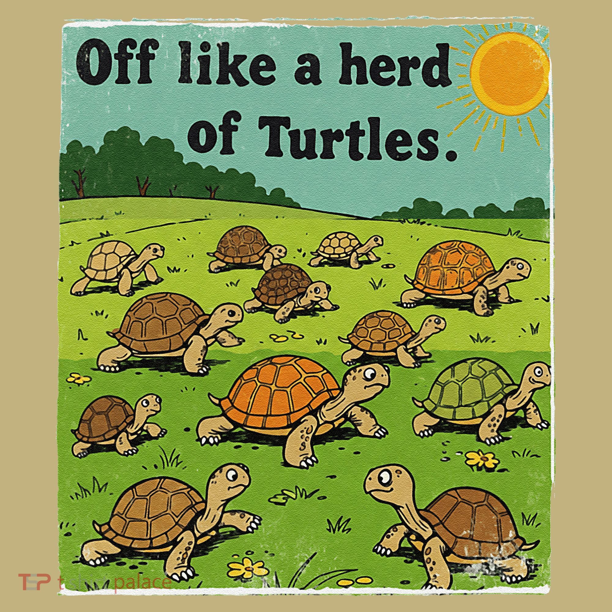 Off Like A Herd Of Turtles! Funny Family Saying Hoodie