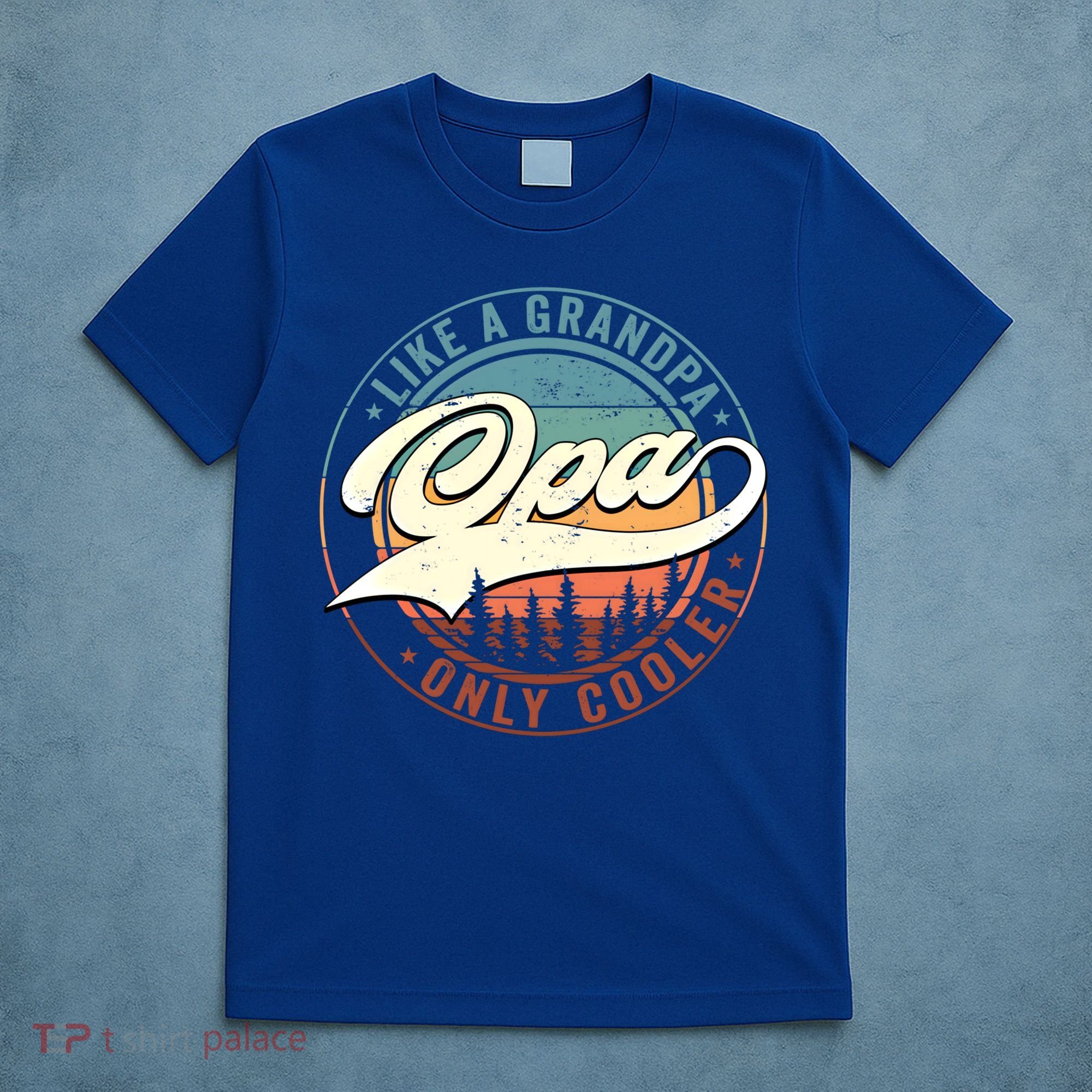 Opa Like A Grandpa Only Cooler Vintage Retro Opa Dad Gift T-Shirt