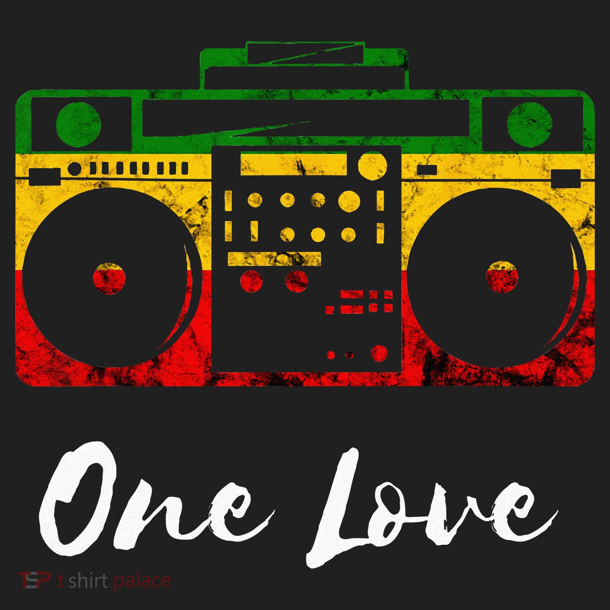 One Love Boombox Musicbox Rasta Reggae Music Rastafari Roots 12oz Stainless Steel Coffee Mug