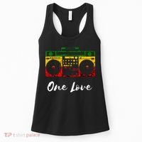 One Love Boombox Musicbox Rasta Reggae Music Rastafari Roots Women's Tank Top thumb 0