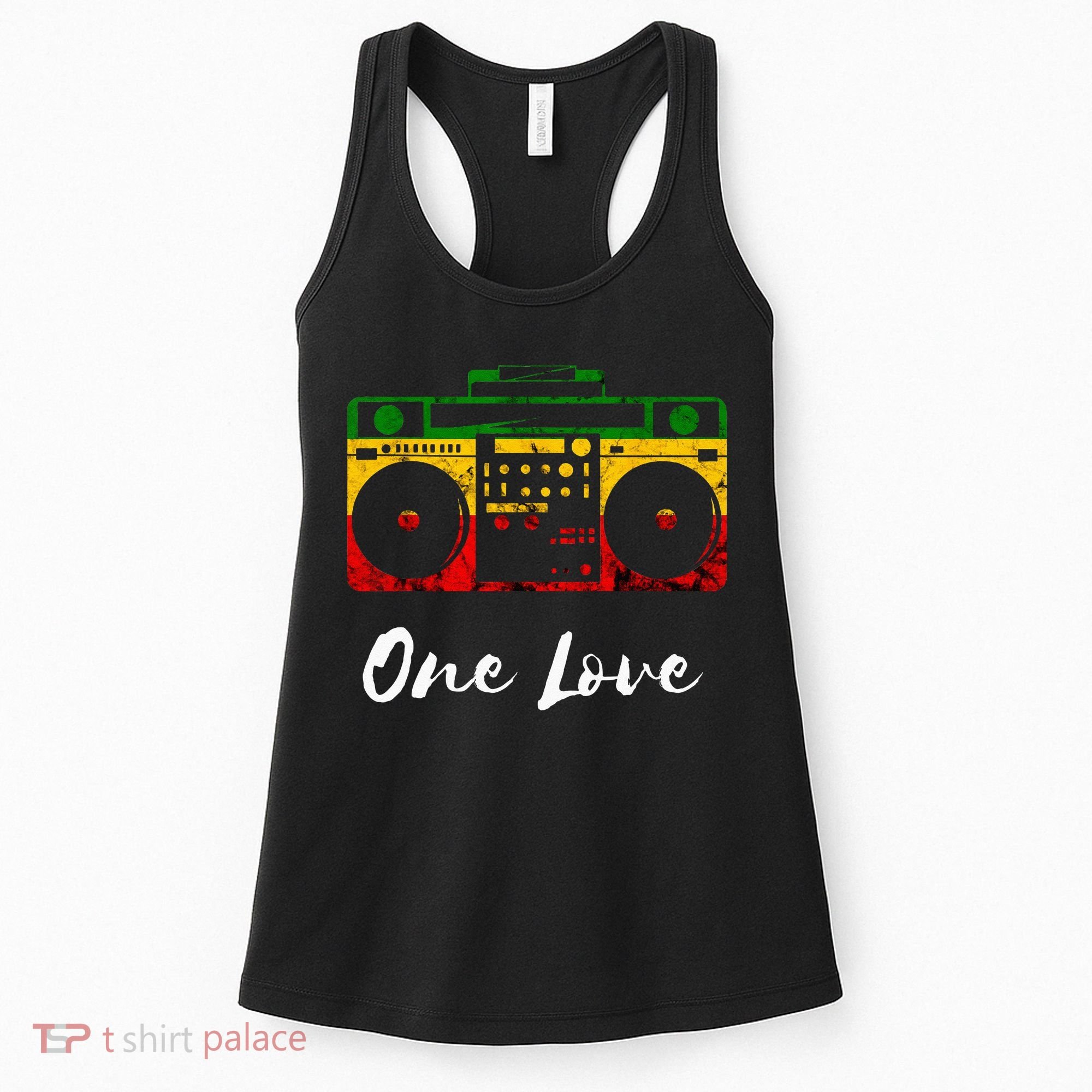 One Love Boombox Musicbox Rasta Reggae Music Rastafari Roots Women's Tank Top