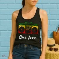 One Love Boombox Musicbox Rasta Reggae Music Rastafari Roots Women's Tank Top thumb 2