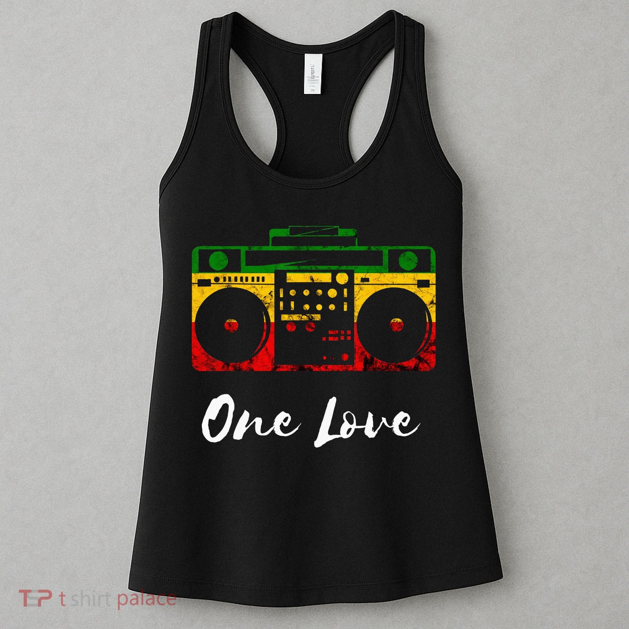 One Love Boombox Musicbox Rasta Reggae Music Rastafari Roots Women's Tank Top