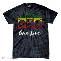 One Love Boombox Musicbox Rasta Reggae Music Rastafari Roots Tie-Dye T-Shirt thumb 0