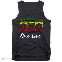 One Love Boombox Musicbox Rasta Reggae Music Rastafari Roots Tank Top thumb 0