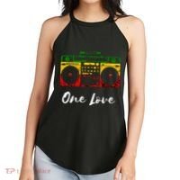 One Love Boombox Musicbox Rasta Reggae Music Rastafari Roots Women's Perfect Tri Rocker Tank thumb 2