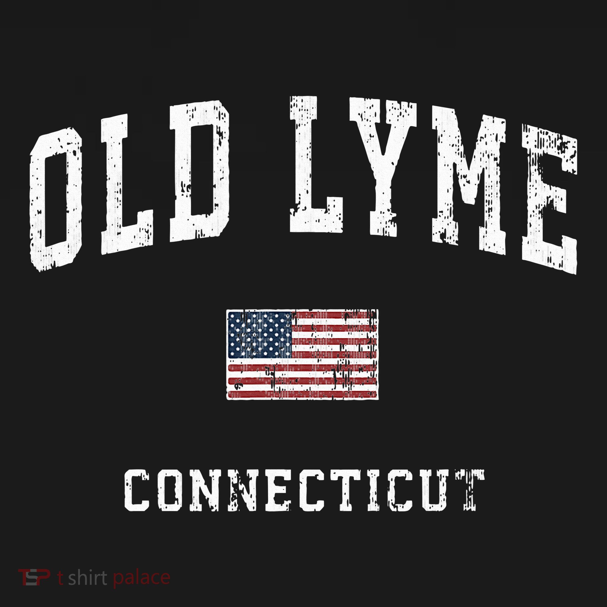 Old Lyme Connecticut Ct Vintage American Flag Sports T-Shirt