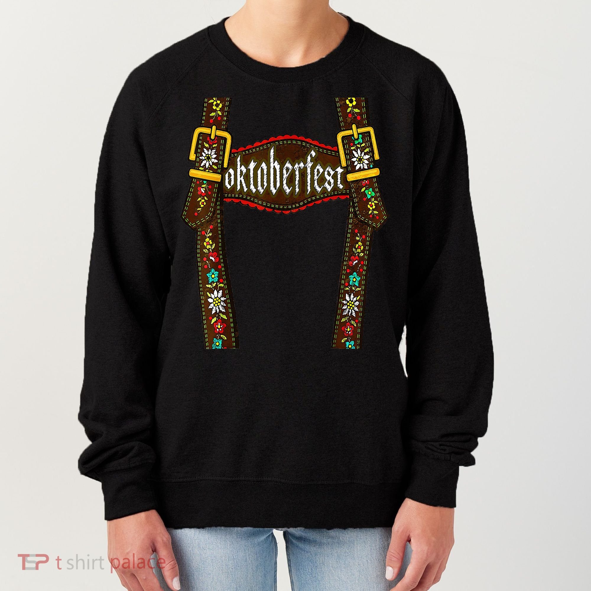 Oktoberfest Lederhosen Costume Cute German Bavarian Women's Sweatshirt