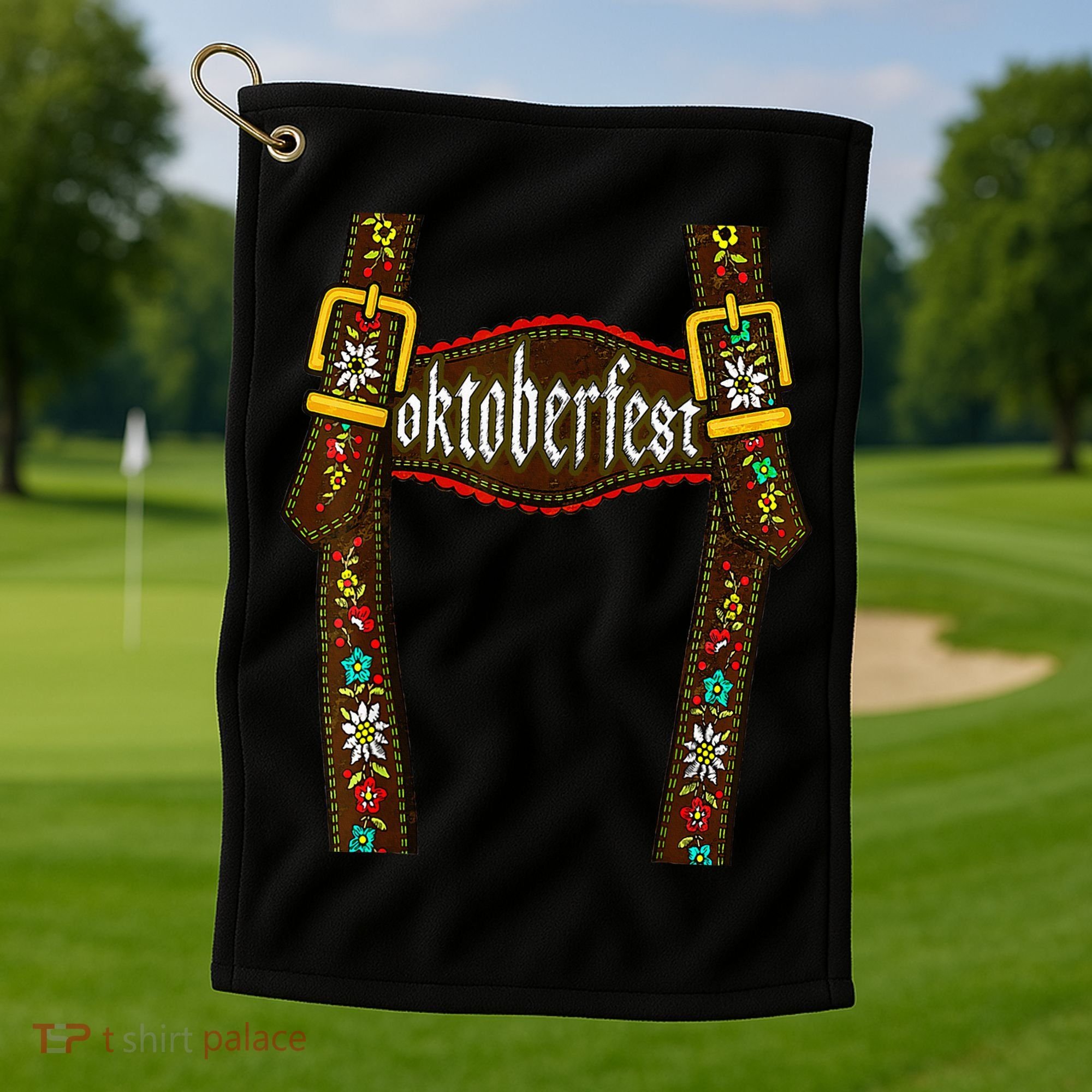 Oktoberfest Lederhosen Costume Cute German Bavarian Golf Towel