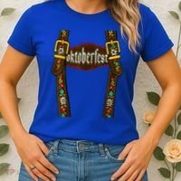Oktoberfest Lederhosen Costume Cute German Bavarian Women's T-Shirt thumb 2