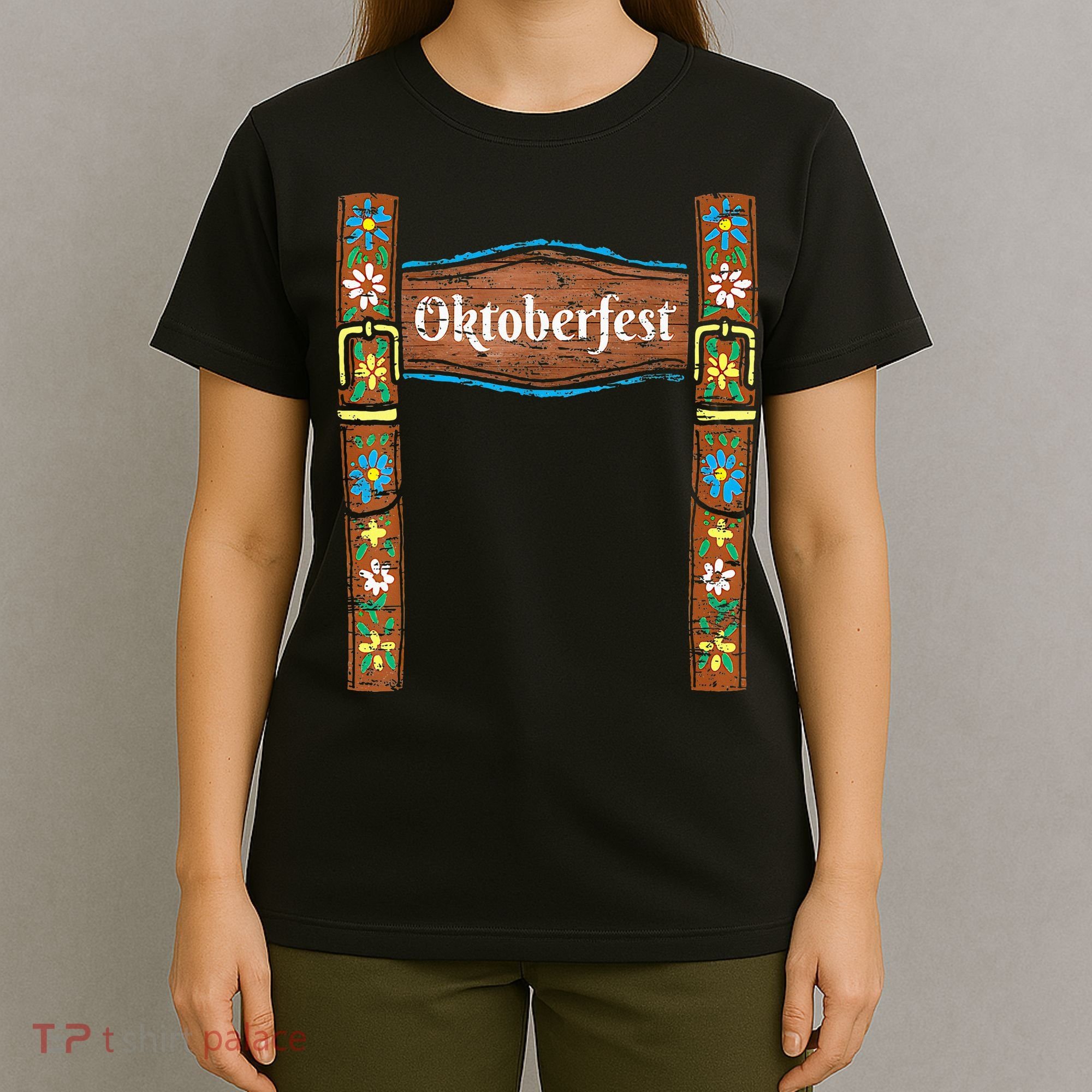 Oktoberfest Lederhosen Costume Cute German Bavarian T-Shirt