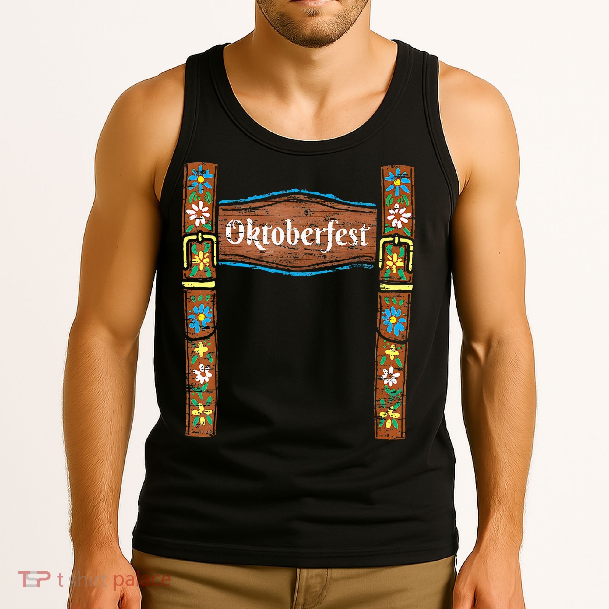 Oktoberfest Lederhosen Costume Cute German Bavarian Tank Top