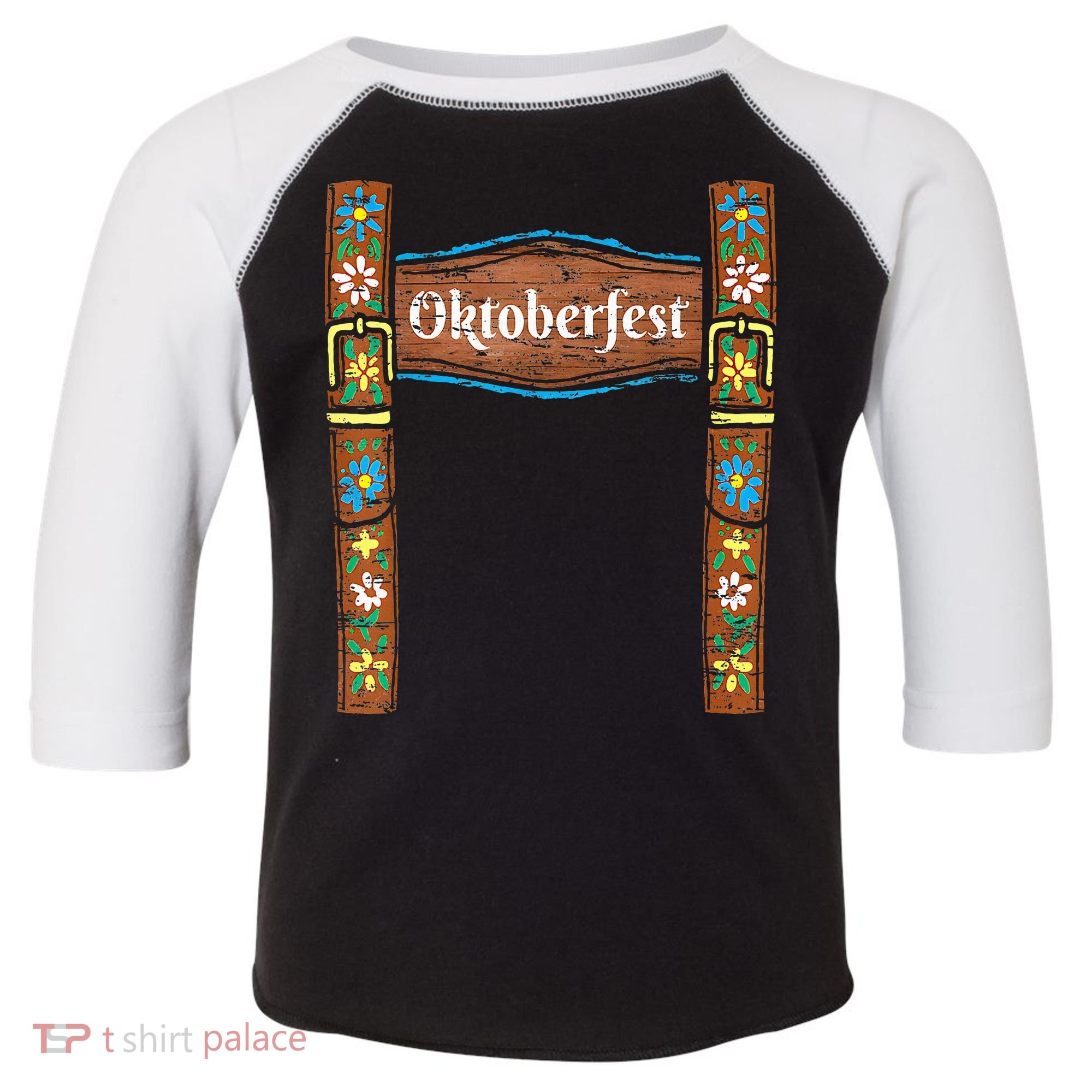Oktoberfest Lederhosen Costume Cute German Bavarian Toddler Fine Jersey T-Shirt