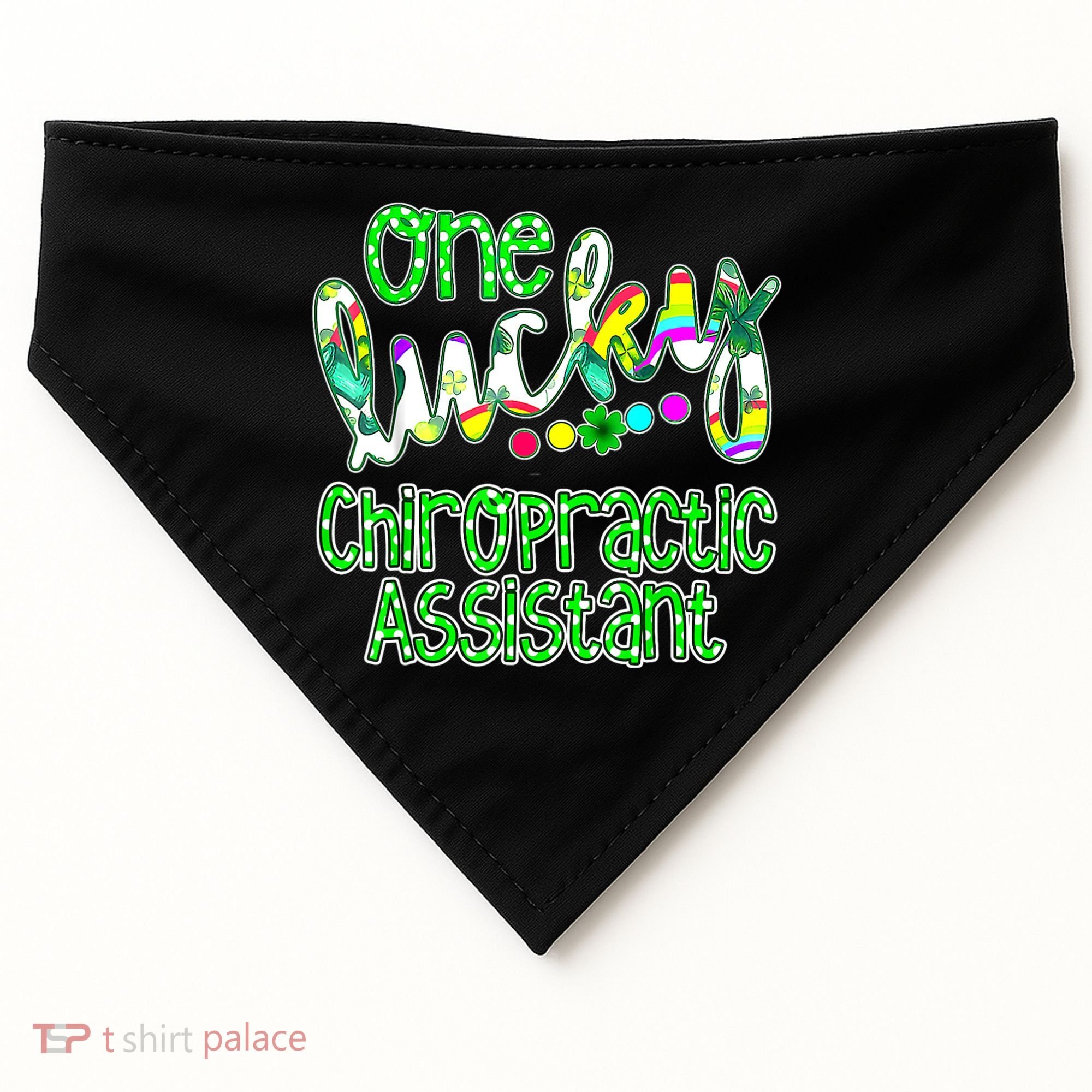 One Lucky Chiropractic Assistant St Patricks Day Nurse USA-Made Doggie Bandana