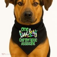 One Lucky Chiropractic Assistant St Patricks Day Nurse USA-Made Doggie Bandana thumb 1