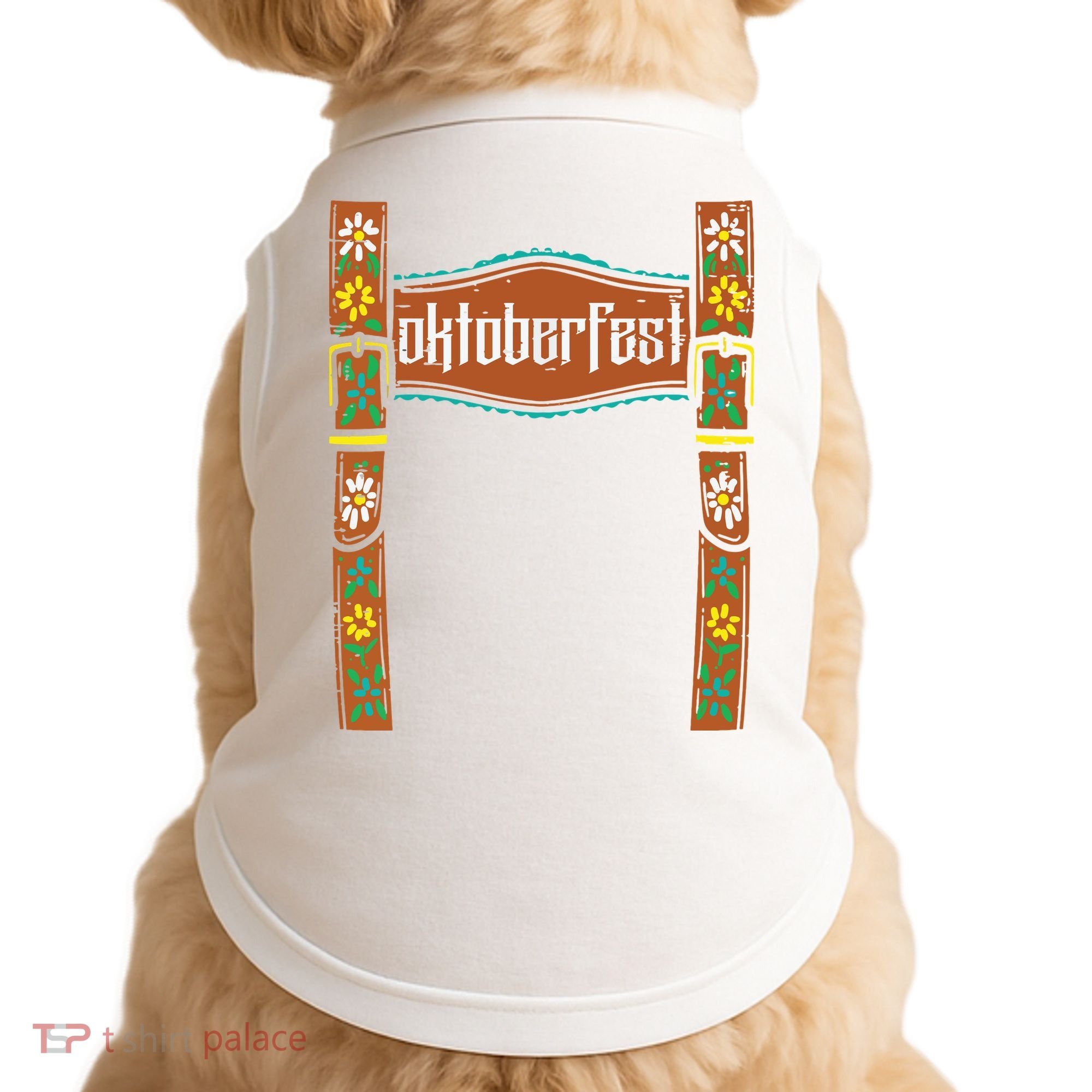 Oktoberfest Lederhosen Costume Cute German Bavarian Doggie Tank