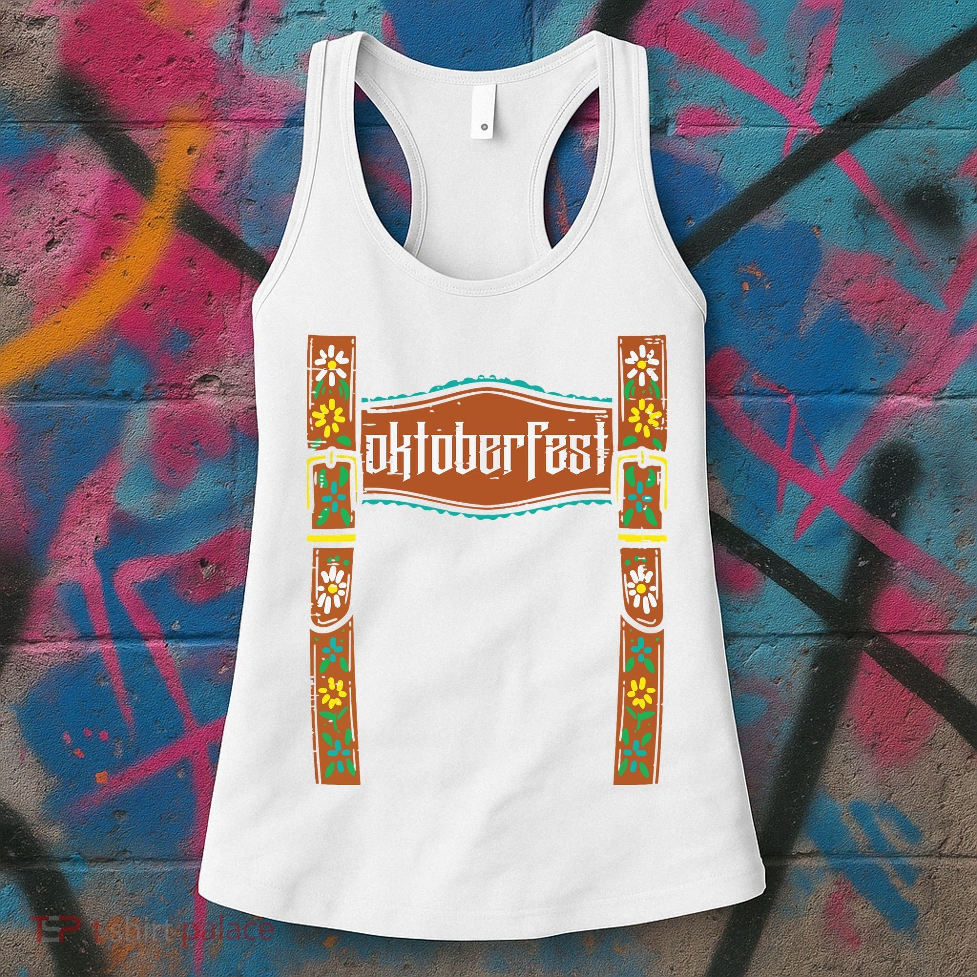 Oktoberfest Lederhosen Costume Cute German Bavarian Women's Tank Top