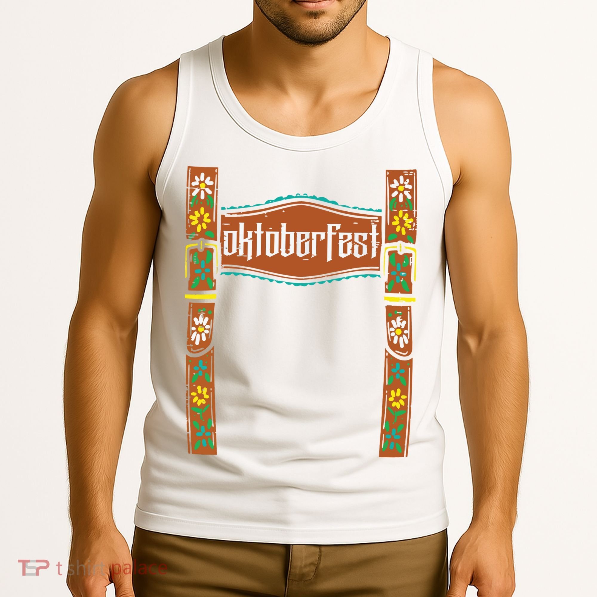 Oktoberfest Lederhosen Costume Cute German Bavarian Tank Top