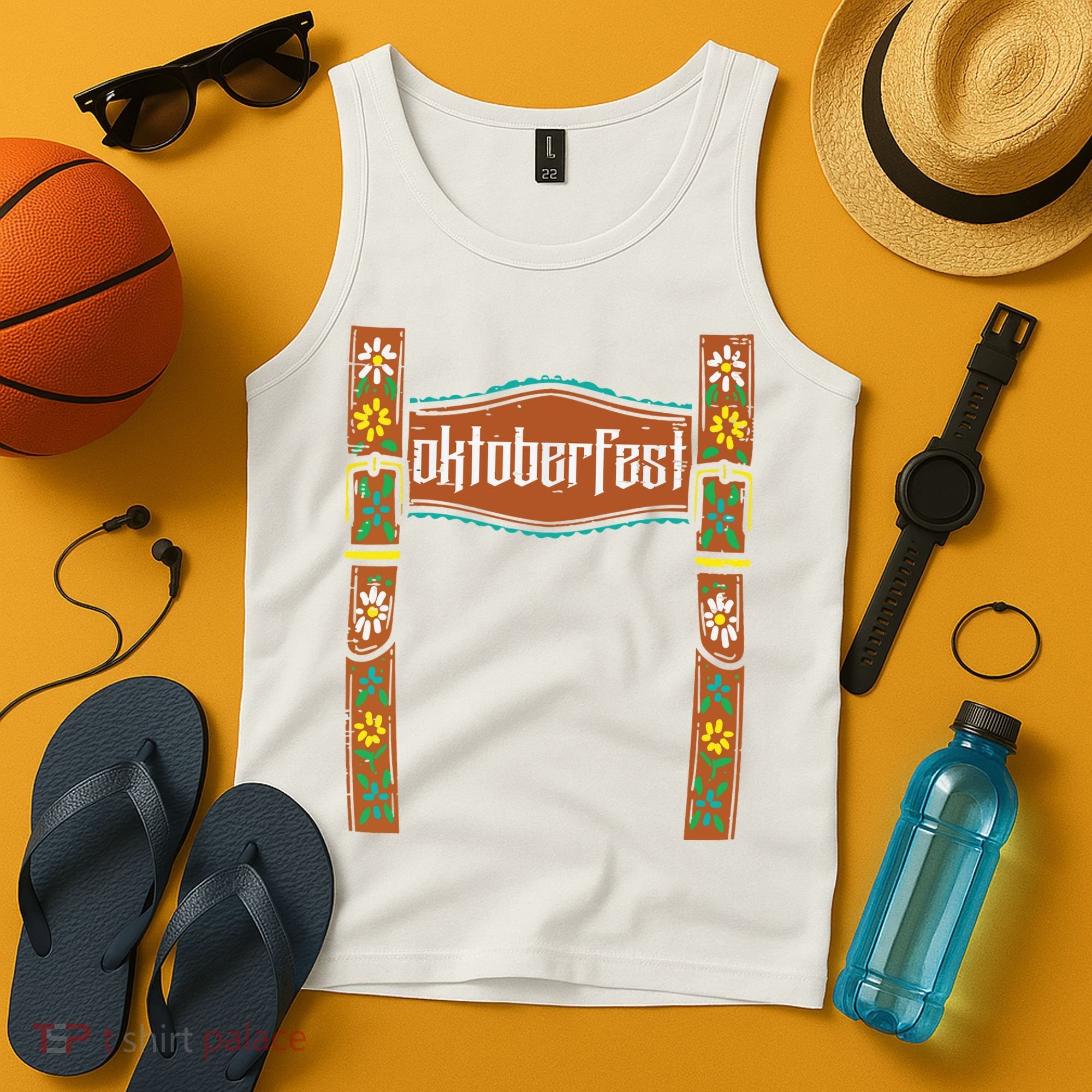 Oktoberfest Lederhosen Costume Cute German Bavarian Tank Top