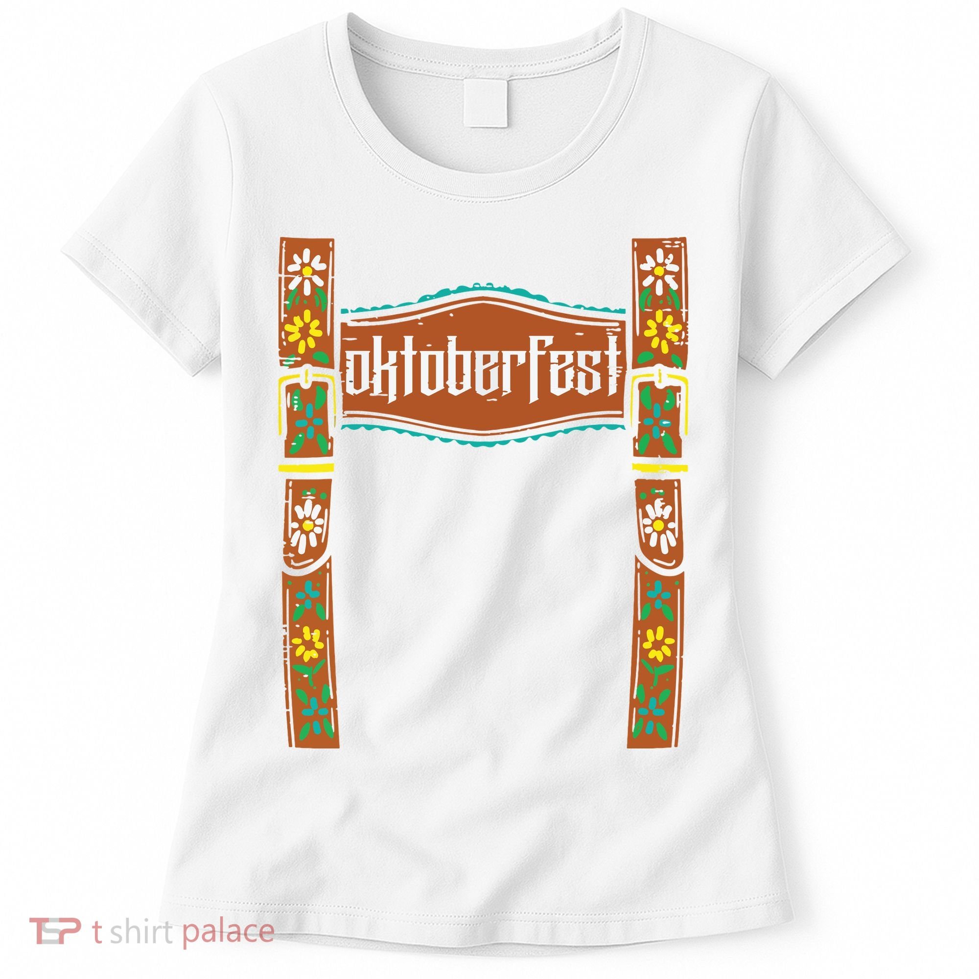 Oktoberfest Lederhosen Costume Cute German Bavarian Women's T-Shirt