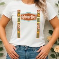Oktoberfest Lederhosen Costume Cute German Bavarian Women's T-Shirt thumb 2