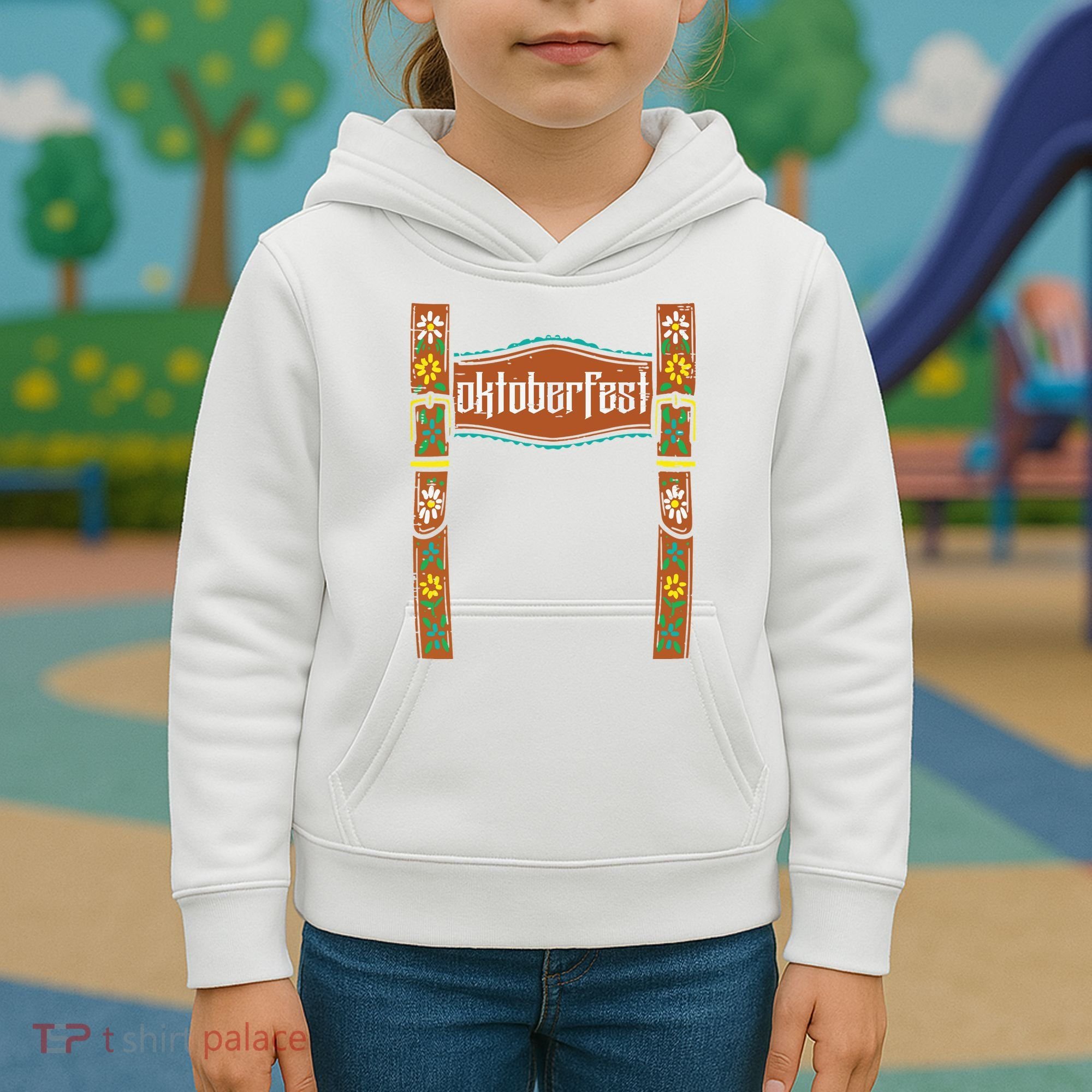Oktoberfest Lederhosen Costume Cute German Bavarian Kids Hoodie