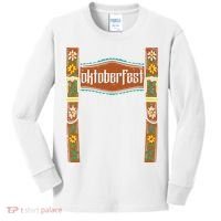 Oktoberfest Lederhosen Costume Cute German Bavarian Kids Long Sleeve Shirt thumb 0