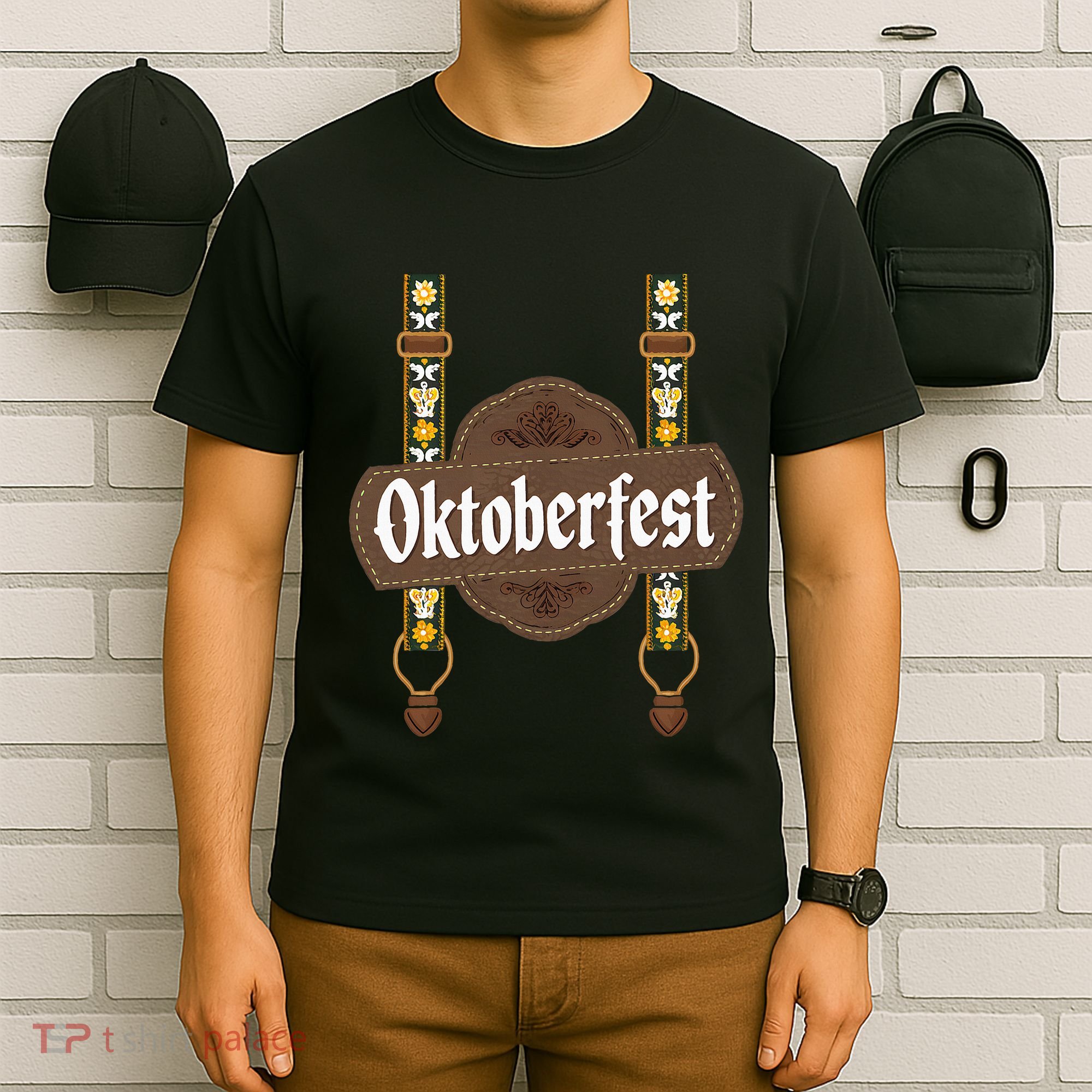 Oktoberfest Lederhosen Costume Cute German Bavarian T-Shirt