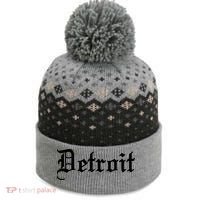 Old English Detroit D Michigan Logo The Baniff Cuffed Pom Beanie thumb 0