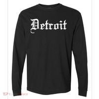 Old English Detroit D Michigan Logo Comfort Colors Heavyweight Long Sleeve T-Shirt thumb 0
