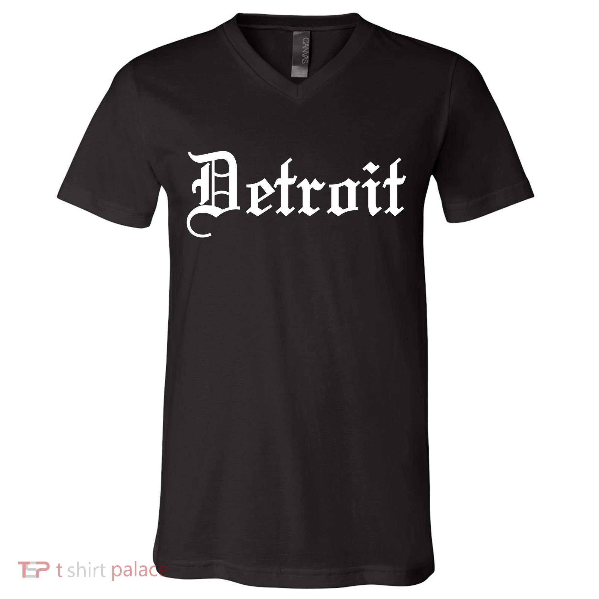 Old English Detroit D Michigan Logo V-Neck T-Shirt