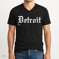 Old English Detroit D Michigan Logo V-Neck T-Shirt thumb 2
