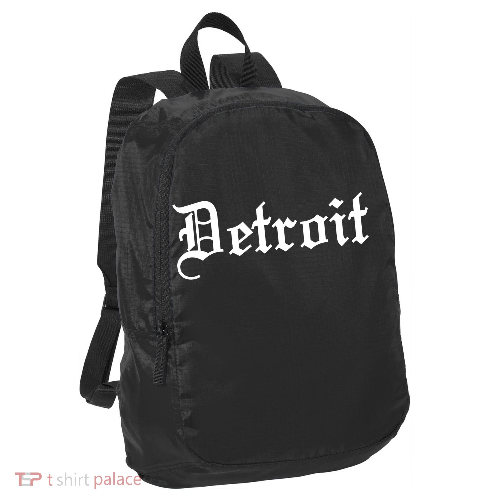Old English Detroit D Michigan Logo Port Authority Crush Ripstop Backpack