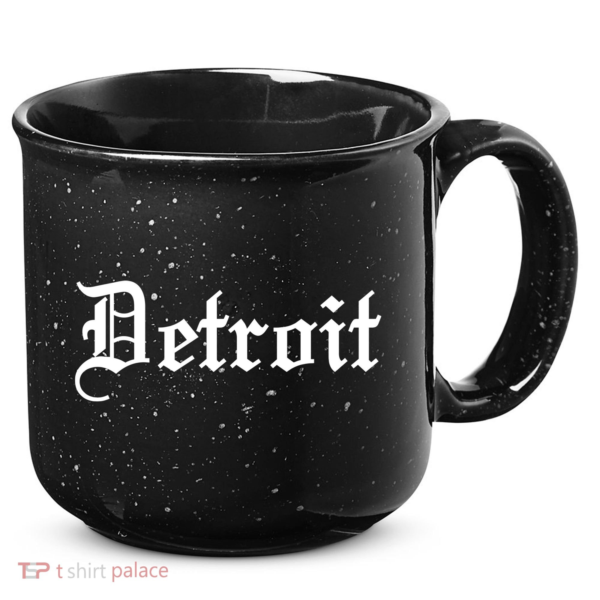 Old English Detroit D Michigan Logo 15oz Campfire Ceramic Mug