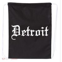 Old English Detroit D Michigan Logo Drawstring Bag thumb 0