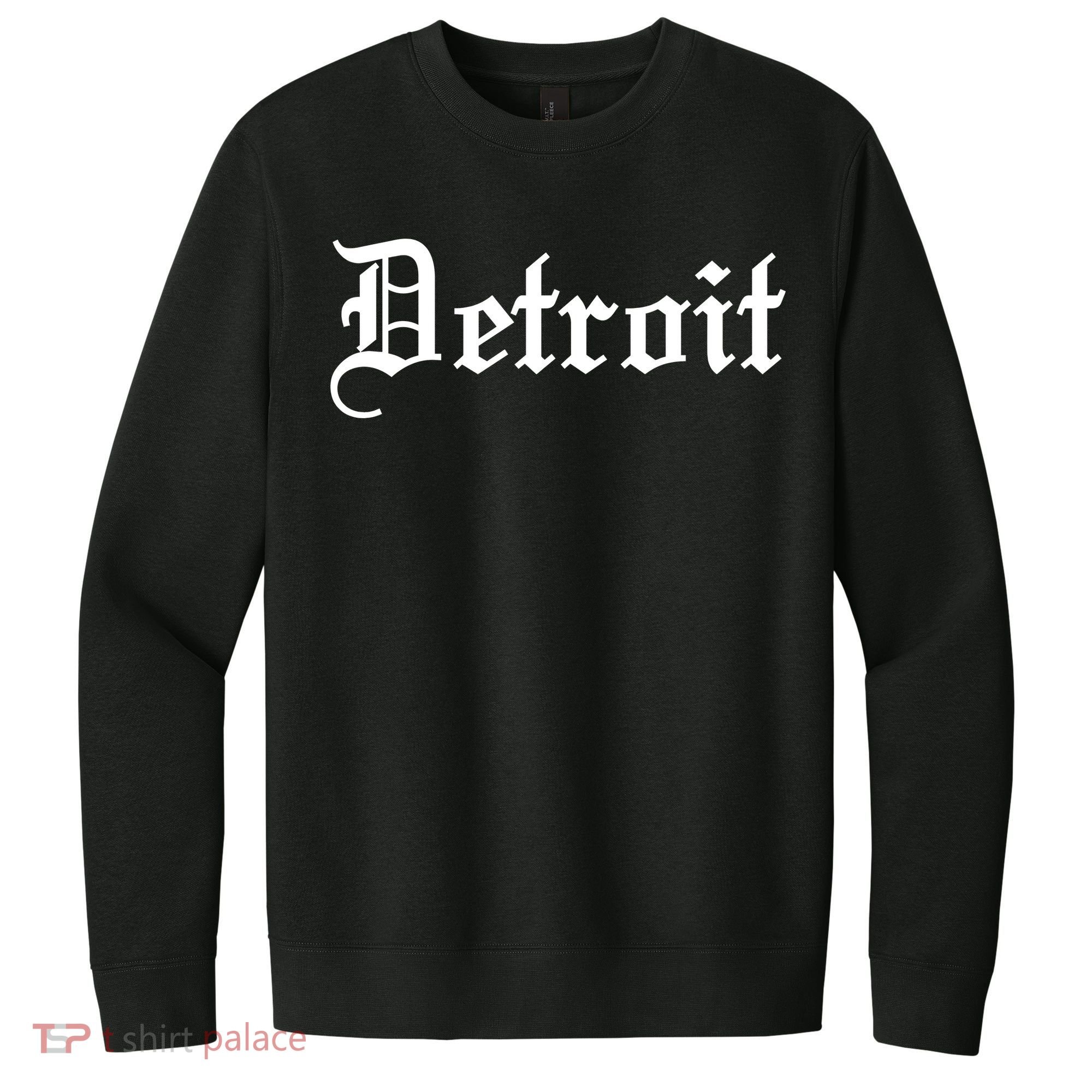 Old English Detroit D Michigan Logo V.I.T. Fleece Crew Sweatshirt