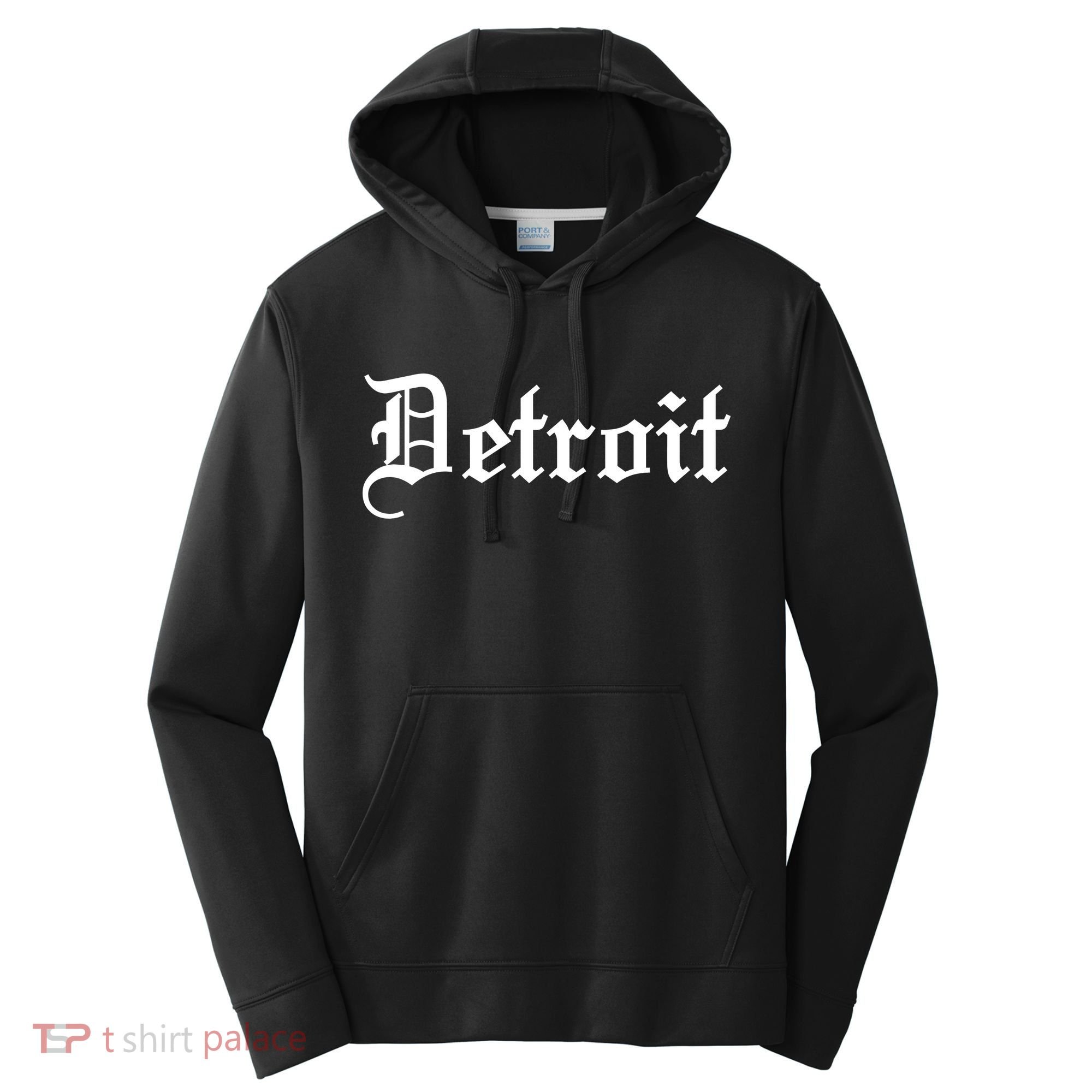 Old English Detroit D Michigan Logo Performance Fleece Hoodie