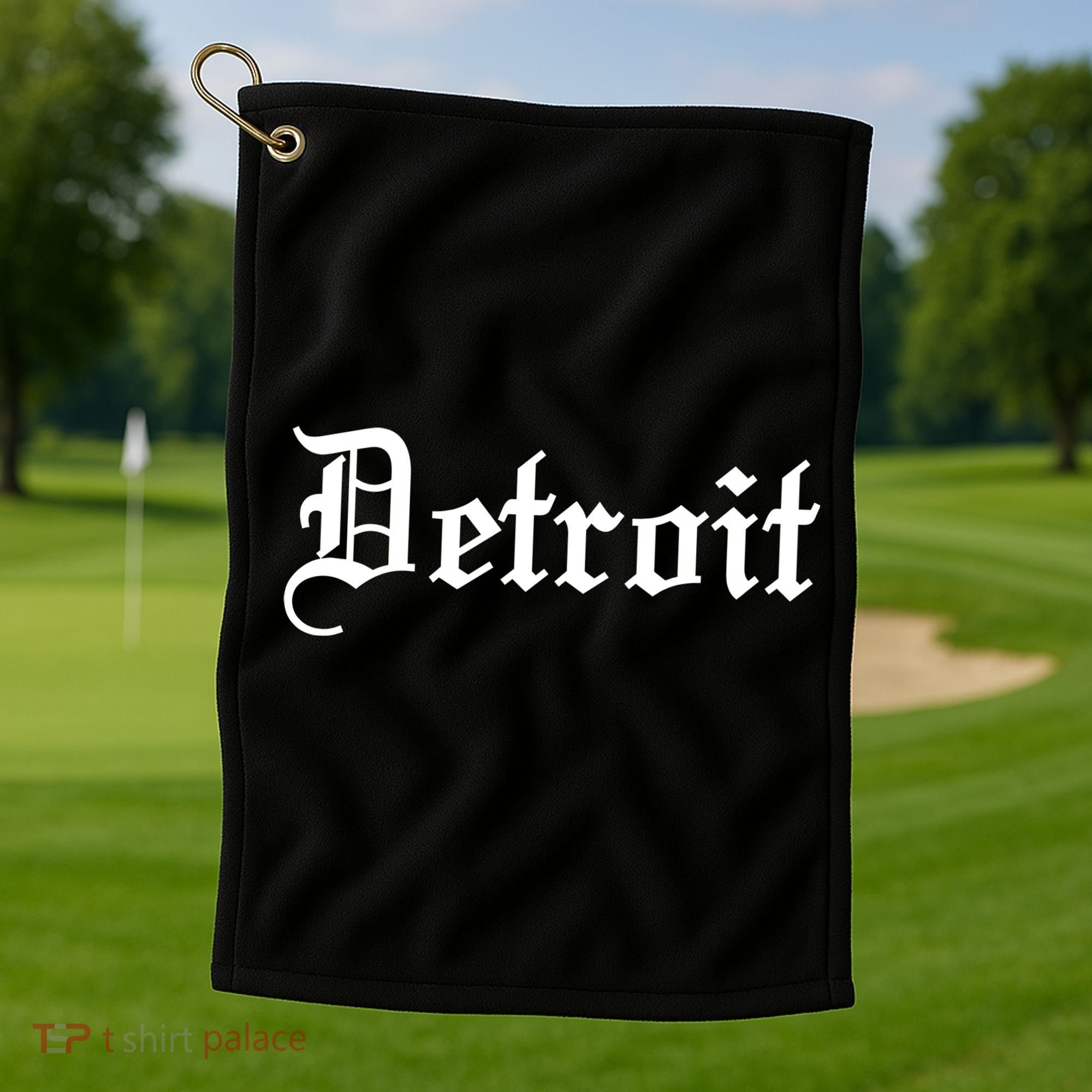 Old English Detroit D Michigan Logo Golf Towel