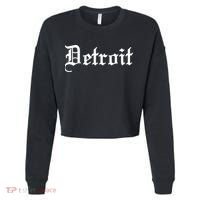 Old English Detroit D Michigan Logo Cropped Pullover Crew thumb 0