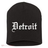 Old English Detroit D Michigan Logo Short Acrylic Beanie thumb 0