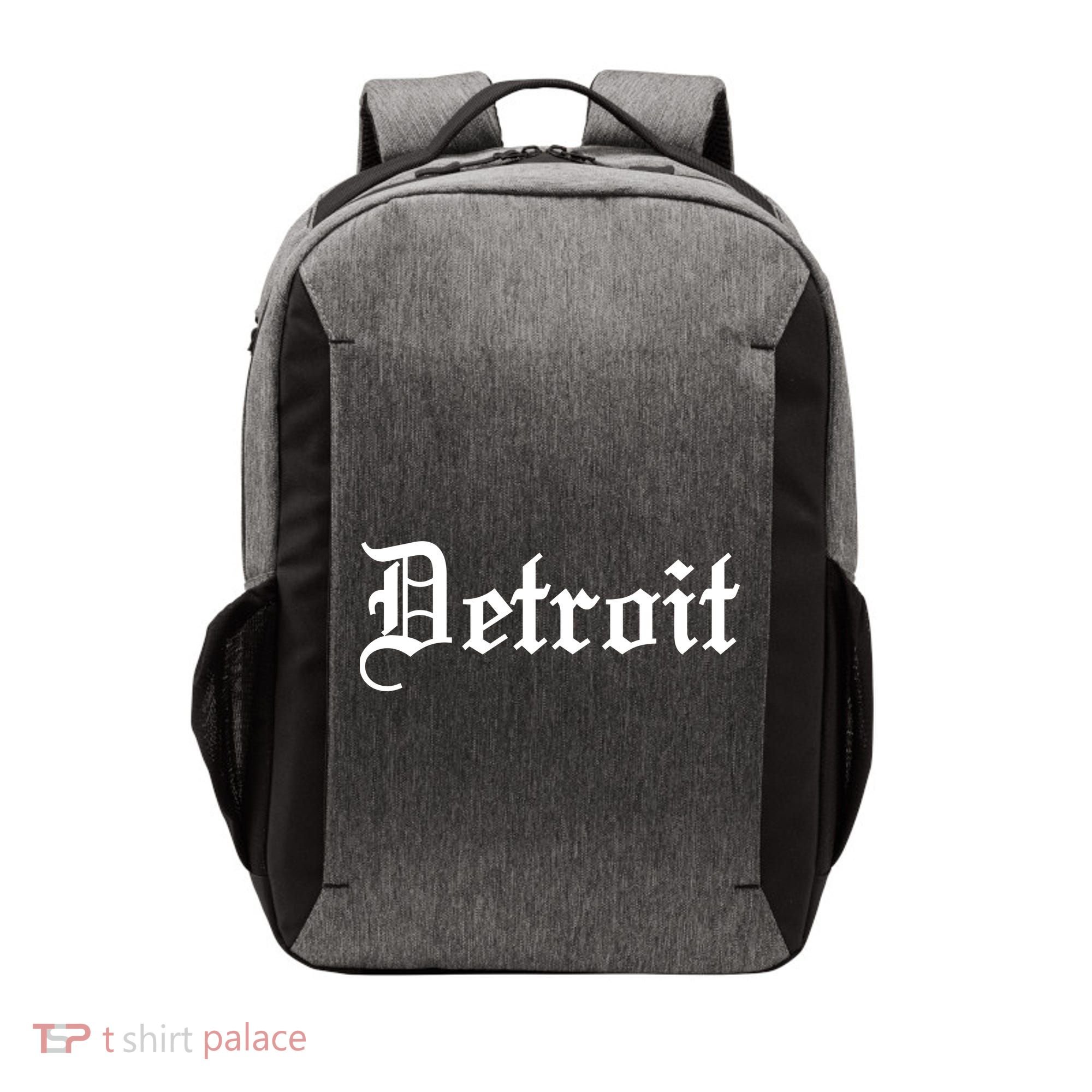 Old English Detroit D Michigan Logo Vector Backpack